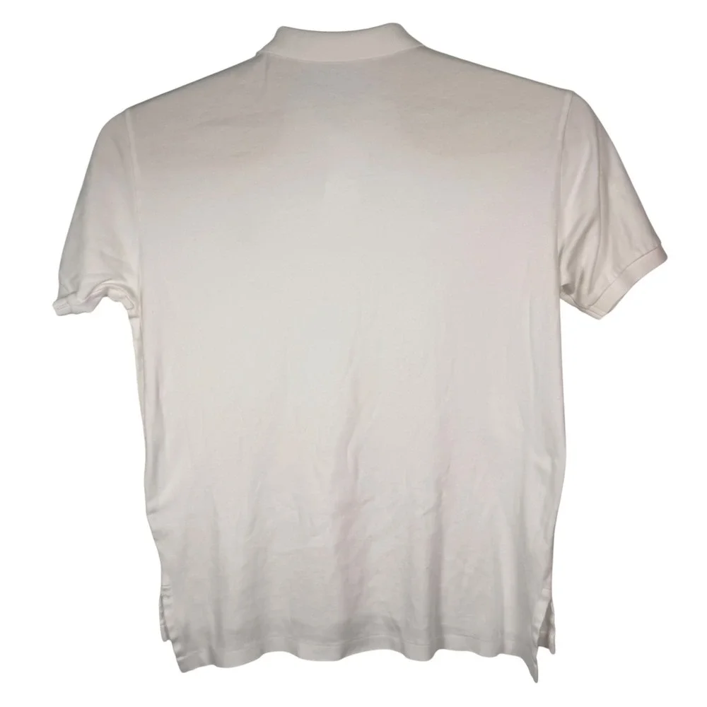 Polo Ralph Lauren Polo Shirt Mens L White Classic Cotton Short Sleeve Pony Prep